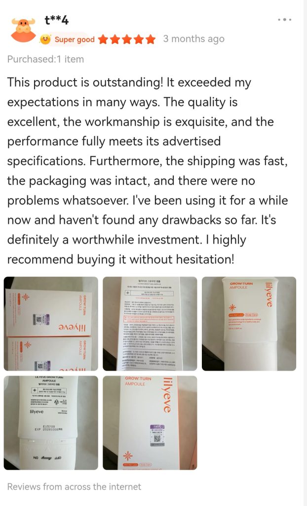 Lilyeve product customer review screenshot